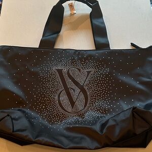 Victoria's Secret Black Tote with Rhinestone Logo